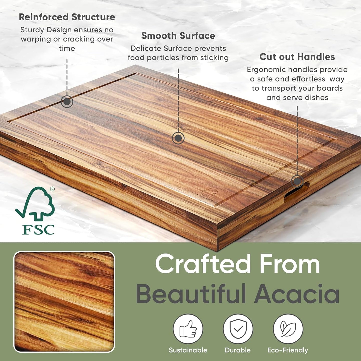 Noodle Board Stove Cover Cutting Board with Handle - Stove Top Cover with Care Brush FSC Certified - Multiuse Gas Stove Cover Board for Serving Chopping Decorating, 30”X22”(Outer) / 28.5”X20.5”(Inner)