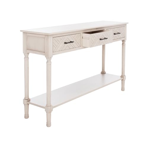 SAFAVIEH Home Collection Peyton Greige 3-Drawer Lower Shelf Console Table CNS5705D