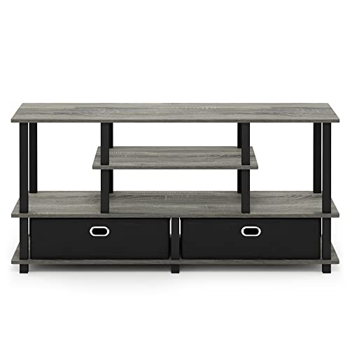 JAYA Large Stand for up to 55-Inch TV, French Oak, 47. 63(W) x 15. 55(H) x 22. 79(D) Inches., Grey/Black