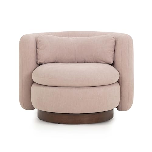 Tov Furniture Nura Blush Pink Chenille Swivel Accent Chair