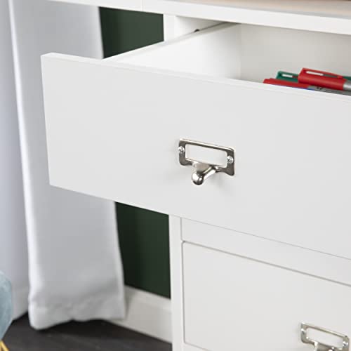 Drop-Leaf Desk w/Storage, White