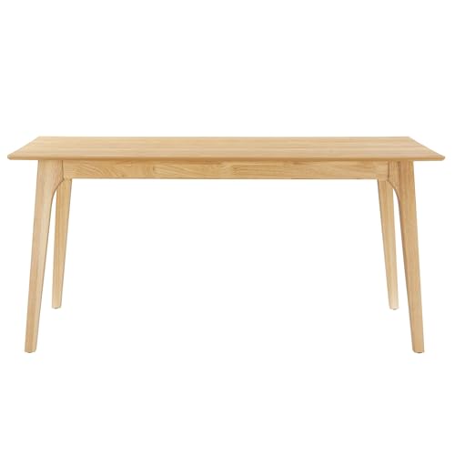 Juxtapose 63Inch Dining Table Solid Wood Oak Finish Modern Kitchen Room Entertaining Home Furniture Quality Stylish Elegant Durable Refined Versatile Contemporary
