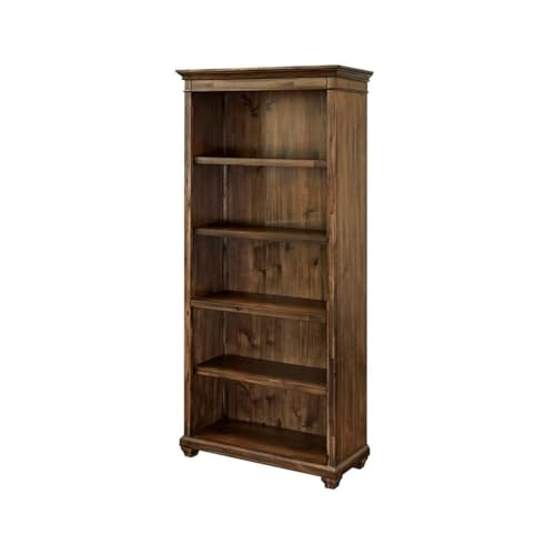 Wood Bookcase W/Doors Office Storage Fully Assembled in Brown