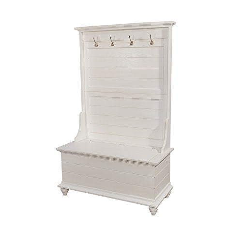Powell Furniture Hall Tree, White, 40.1/2" x 18" x 64"
