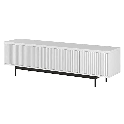 Henn&Hart 70" TV Stand for TVs up to 75", Cloud White, view 6