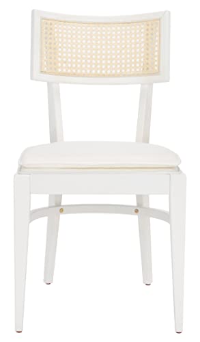 Safavieh Home Collection Galway Coastal White/Natural Cane Seat Cushion Dining Chair