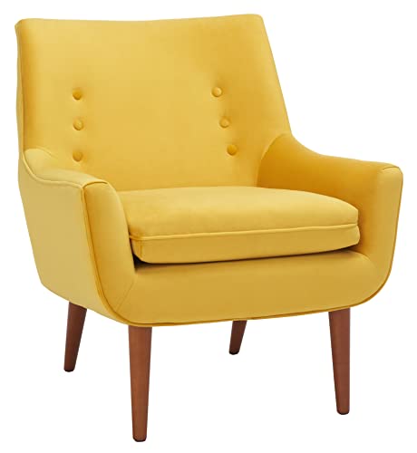 SAFAVIEH Home Collection Amina Mid-Century Modern Gold Velvet Accent Chair