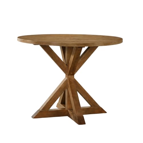 Windvale Cross-Buck Base Counter Height Dining Table, Cottage Oak