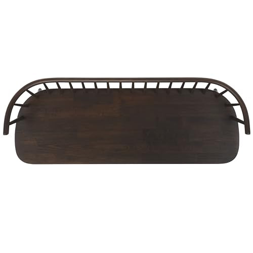 SAFAVIEH Furniture - Blanchard Spindle Bench - Dark Walnut - Solid Wood - Classic Windsor Design - Ideal for Entryway, Bedroom, Dining Room, 17.8" Seat Height (BCH8500G)
