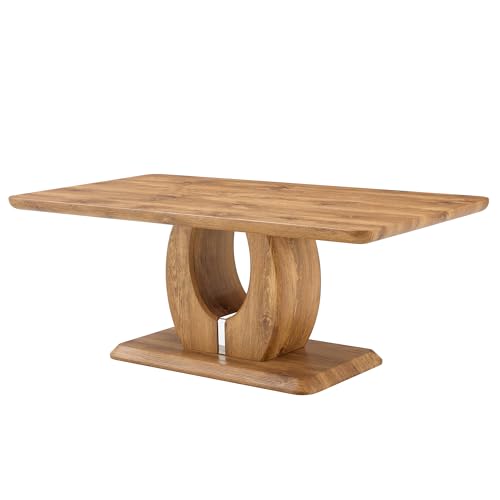 47 Inch Wood Coffee Table, Large Modern Coffee Tables for Living Room, Rectangular Center Table Tea Table Accent Furniture, Brown Wood-Looking Desktop