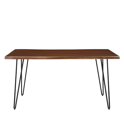 Henley Dining Table 60 Inch Live Edge Acacia Wood Black Walnut Finish Modern Kitchen Room Entertaining Home Furniture Quality Stylish Elegant Durable Refined
