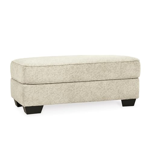 Signature Design by Ashley Monaghan 44" Rectangular Ottoman, No Assembly Required, Upholstered Chenille Fabric Footrest, Casual Living Room Coffee Table Accent, Sandstone Beige