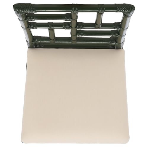 SAFAVIEH Furniture - Christine Set of 2 Dining Chairs - White & Forest Green - Upholstered Rattan Seating - Fully Assembled - Ideal for Dining Room, Kitchen, 17.3" Seat Height (ACH6507E-SET2)