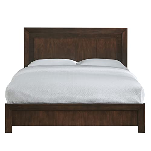 Solid Wood Platform Bed, King, Element - Chocolate Brown
