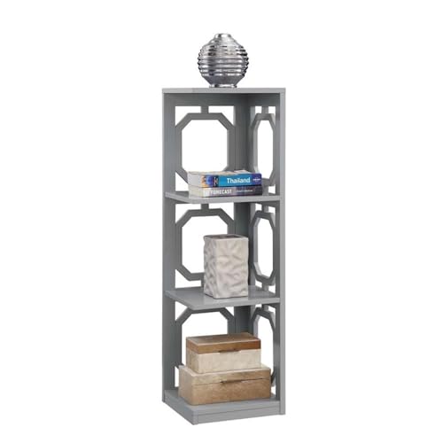 Omega 3 Tier Corner Bookcase, Gray