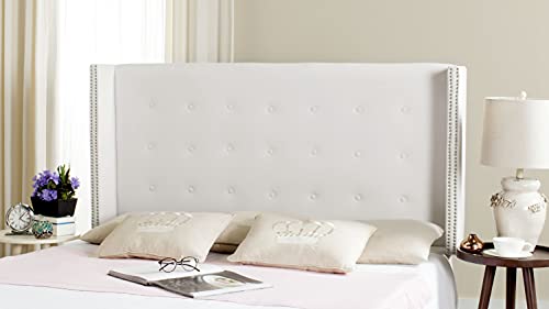 Safavieh Mercer Collection Keegan Velvet Tufted Winged Headboard, Queen, White, view 2