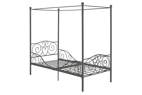 Metal Canopy Kids Platform Bed with Four Poster Design, view 7