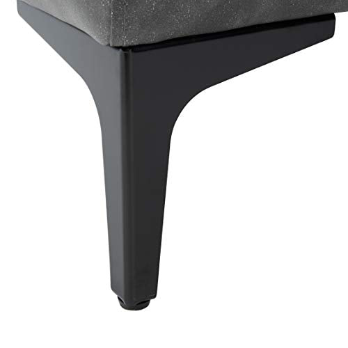 Safavieh Home Elise 48-inch Grey Faux Leather and Black Rectangular Bench