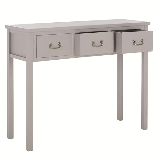SAFAVIEH Home Collection – Cindy Grey Console Table with Three Drawers, French Farmhouse Storage Console, Tapered Leg Design (AMH6568D)