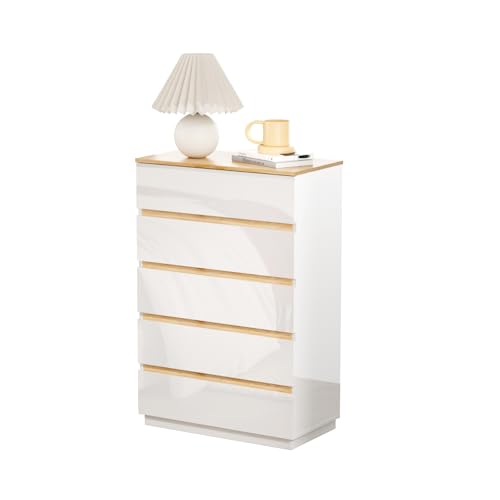 5 Drawer Dresser for Bedroom, 45" H Tall Dresser Chest of Drawers, view 8