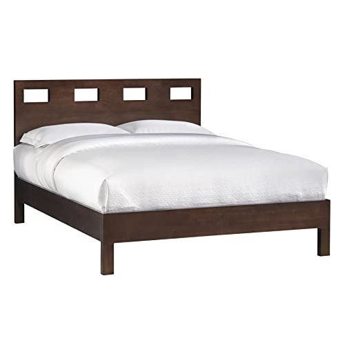 Solid Wood Platform Bed, Queen, Riva - Chocolate Brown, view 2