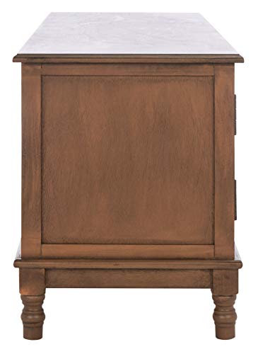 SAFAVIEH Ozark TV Stand for up to 55" Flatscreen – Brown, 2 Doors with Interior Storage, 2 Open Shelves, Entertainment Media Console (MED5700C)
