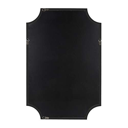 Hogan Wood Framed Mirror with Scallop Corners, 24 x 36, Black