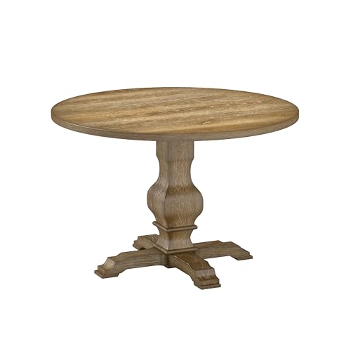 Havre Pedestal Base Round Dining Table, Oak