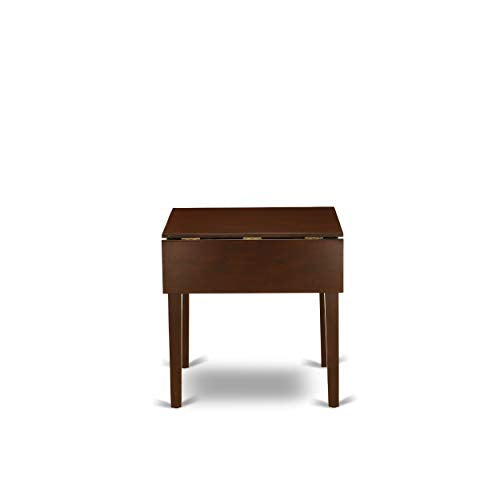 NDIP5-MAH-C 5 Piece Dining Table Set Includes a Rectangle Kitchen Table with Dropleaf and 4 Linen Fabric Upholstered Chairs, 30x48 Inch, Mahogany