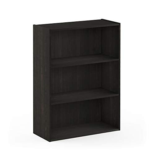 PASIR Book Shelf, 3-Tier Bookshelf, Bookcase, 9.7" x 23.7" x 31.5", for Living Room, Bedroom, Home Office, Blackwood