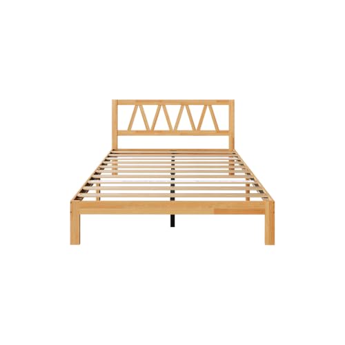 12 Inch Queen Bed Frame with Headboard Bed Frame Queen Size Solid Wooden Bed, view 8