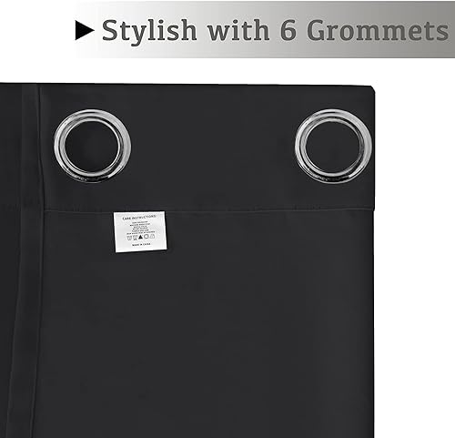 Black Blackout Curtain Blinds Blackout Curtains for Bedroom 84 inches Long Solid Thermal Insulated Window Treatment Blackout Drapes/Draperies for Living Room (2 Panels,42W x 84L,Black)