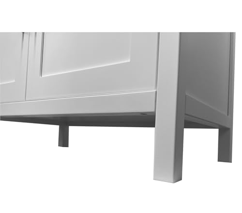 White 30" Width Freestanding Bath Vanity Tip-Out Drawer Sink Base Cabinet Without Top (White Newport, 30" Wx21 Dx34.5 H)