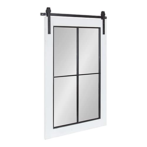 Cates Farmhouse Window Wall Mirror; 22 x 37; White; Sophisticated 4-Pane Panel, view 2