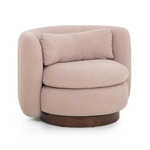 Tov Furniture Nura Blush Pink Chenille Swivel Accent Chair