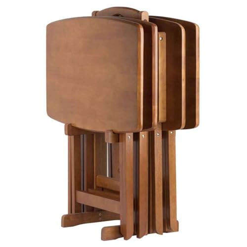 Renaissance Romance 5-Piece Oversize Snack Table Set with Solid Teak Finish, view 2