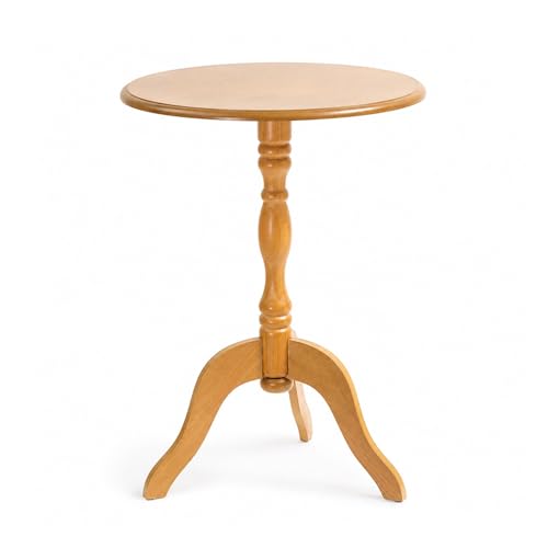 Decor Therapy Warwick Round Accent Table - 3 Leg Pedestal Side Table for Living Room, Bedroom, Entryway - Traditional Medium Wood Bistro Drink Table