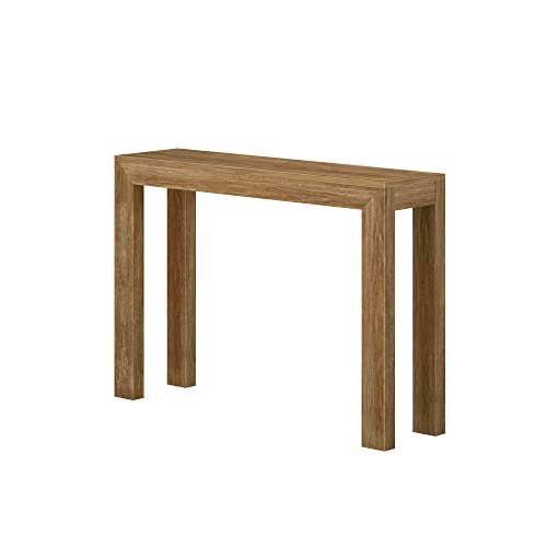 Modern Solid Wood Console Table, 46 Inch, Sofa Table, Narrow Entryway Table for Hallway, Behind The Couch, Living Room, Foyer, Easy Assembly, Pecan