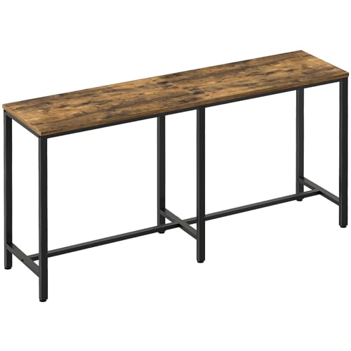 70.8" Long Bar Table, Counter Bar Height Table, High Top Table, Rectangular Hightop Bar Pub, for Kitchen, Living Room, Entryway, Rustic Brown and Black BT08BR