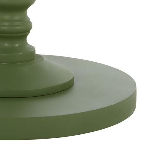 SAFAVIEH Furniture - Bonti Accent Table - Green - Solid Wood Pedestal Side Table - Round Top Modern Design - Fully Assembled - Ideal for Living Room, Bedroom, 14" W x 14" D x 22" H (ACC3269A)