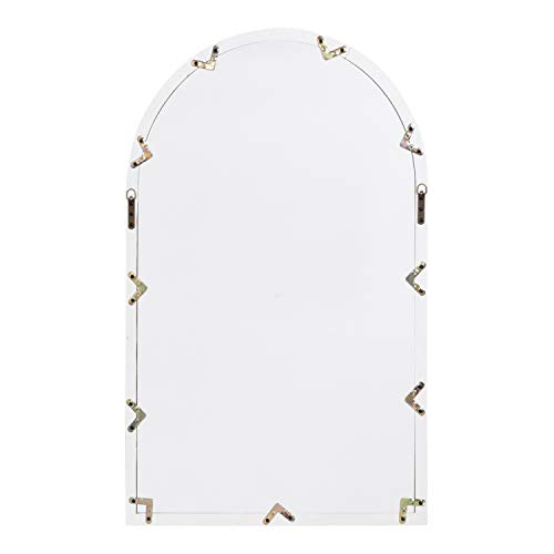 Boldmere Rustic Windowpane Arch Mirror, 28 x 44, Rustic White, Farmhouse Window Mirror for Wall