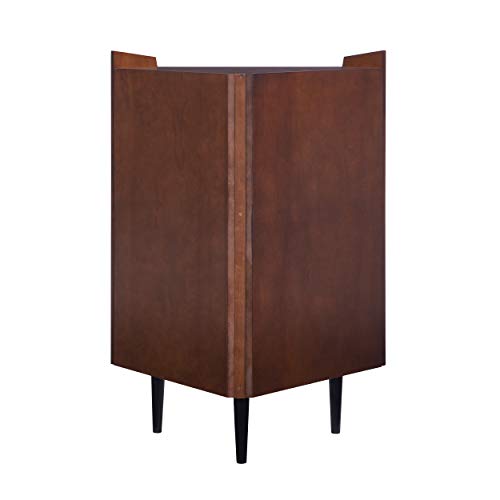 Larson Corner Storage Bar Cabinet, brown.