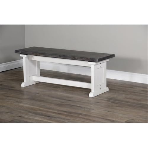 4-Pieces Dining Set Wood, Rectangular in Brown (36" H x 75" W x 56" D) for Kitchen, Dining Room with Table, Reversable Benches, and Storage Space