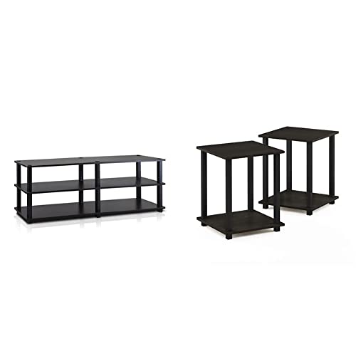 Furinno Turn-S-Tube 3-Tier TV Stand and End Tables Set, view 2