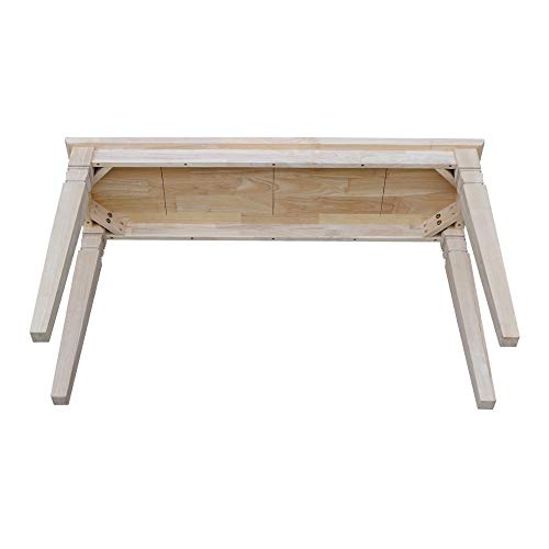 Java Console Table, Solid Real Wood, Sturdy Parawood, Living Room/Family Room/Entryway, 50LBS capacity, 52"W x 16"D x 30"H, Paint/Stain Ready, Unfinished