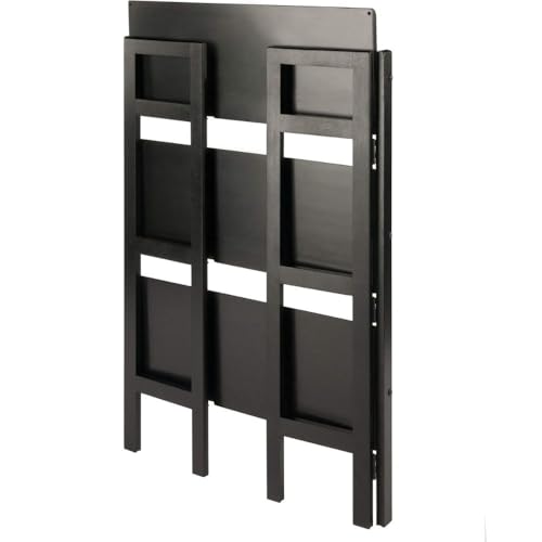 Terry Three Shelf Black Folding Storage Stand Wooden Bookcase Narrow Home Organizer Open Tier Vertical Display Compact Furniture Unit Decorative Organizer Stylish Utility Shelf