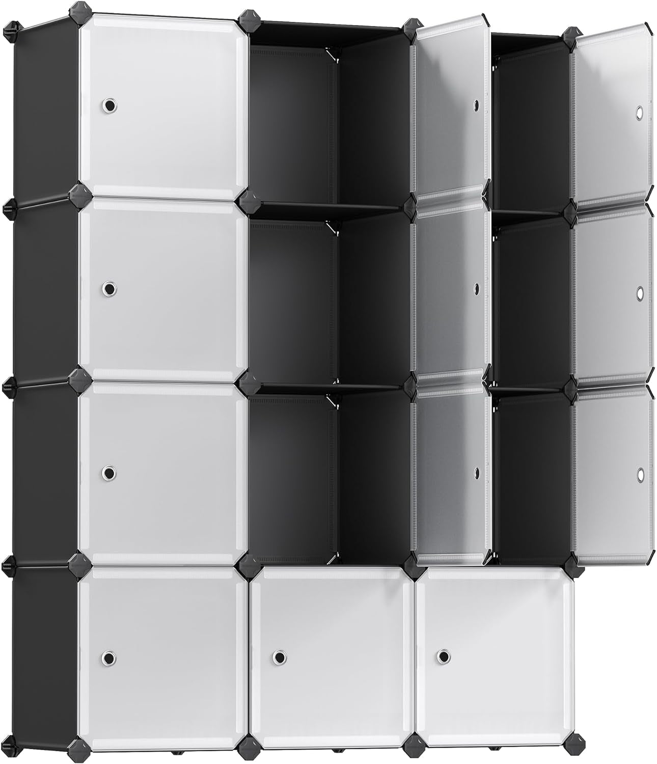 Cube Storage Organizer, 12-Cube Closet Storage Shelves, Modular Bookcase, Black ULPC34HV1