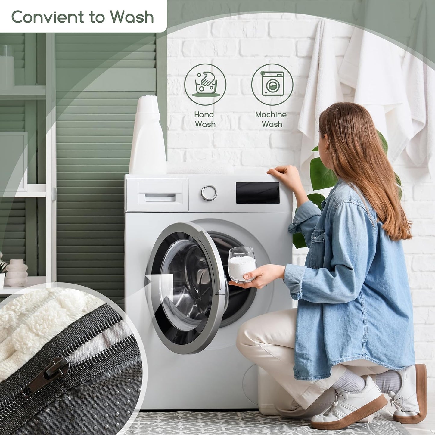 Pouf Ottoman Stuffed round Modern Foam Filled Foot Rest Poufs for Living Room Chair Decorative 20 X 15 Inches Boho Relax Stool for Wedding Christmas Party, Beige