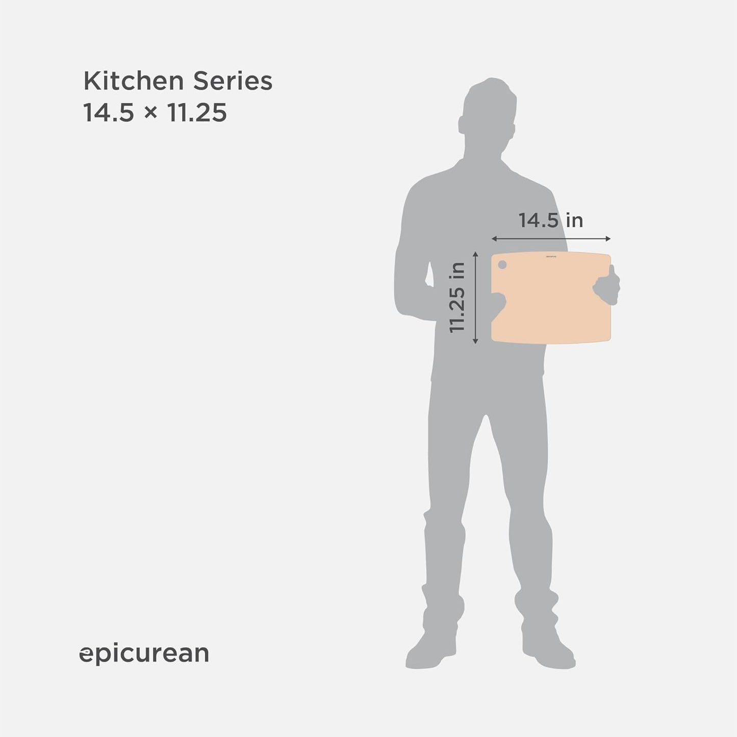 Kitchen Series Cutting Board, 14.5 X 11.25 Inch, Natural