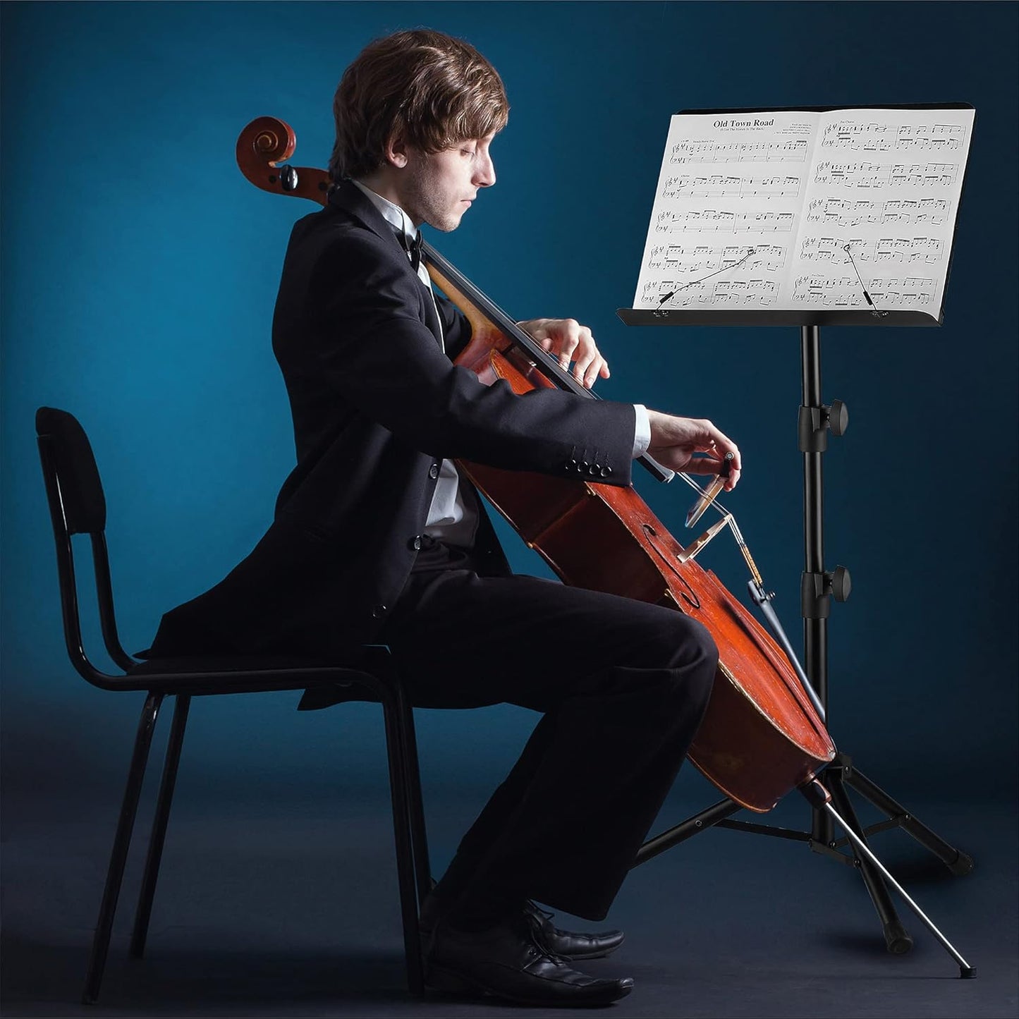 Professional Portable Sheet Music Stand - Folding Adjustable Holder, with Carrying Bag, Sturdy for Instrumental Performance, Band & Travel